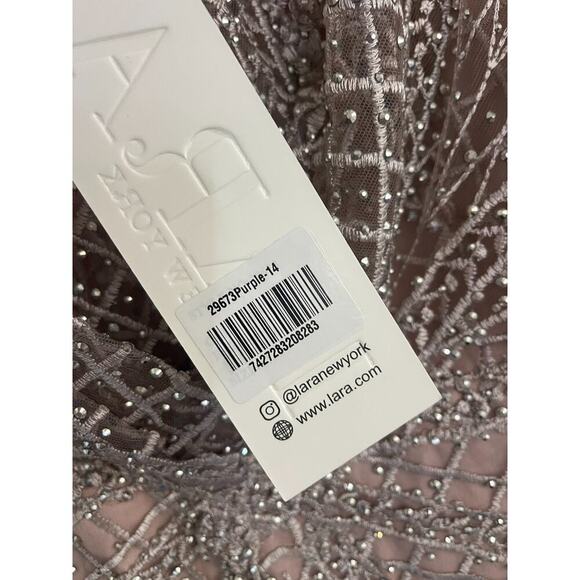 Lara Dress 14 Cape Sleeve Mermaid Beaded Gown Formal Mother of Bride Lavender - Picture 5 of 16